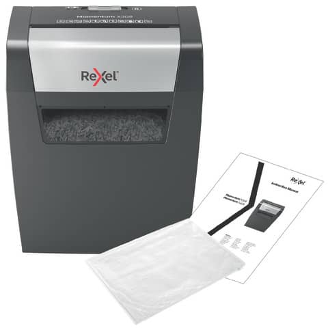 Distruggidocumenti uso moderato Rexel Momentum X308 - P-3 - 15 L - taglio a frammenti 5x42 mm - 2104570EU